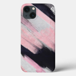 Modern Rosa Grått Black Abstrakt Art