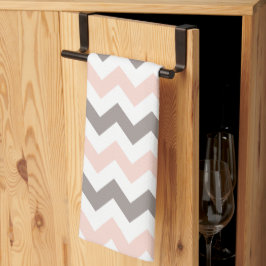 Modern  Rosa Grått Chevron Kitchen Towel Kökshandduk
