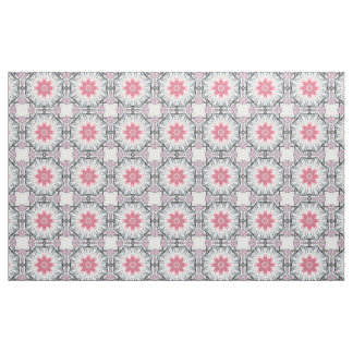 Modern Rosa Grått Fretwork Cotton Twill Tyg