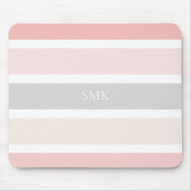Modern Rosa Grått och Cream Wide Rand Monogram