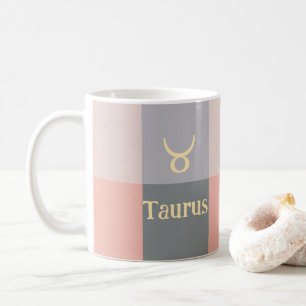 Modern Rosa Grått Taurus Kaffemugg