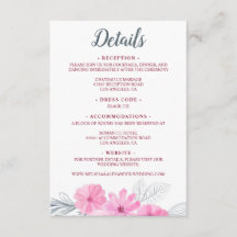 Modern rosa grått vattenfärgsblommor vår bröllop