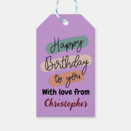 Modern rosa Grattis på födelsedagen Gift-Märkre Presentetikett