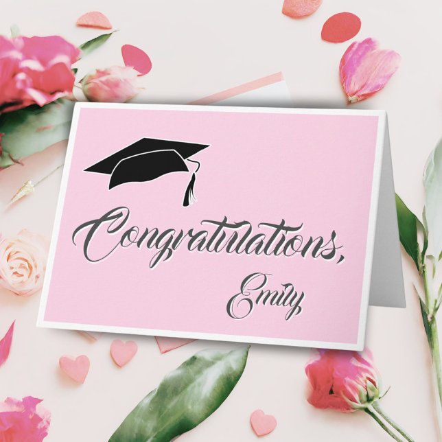 Modern Rosa Grattis Studenten Kort (Skapare uppladdad)