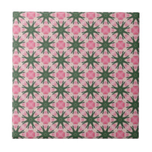 Modern Rosa Grönt Graphic Mönster Kakelplatta
