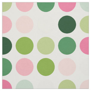 Modern rosa grönt polka dots mönster monogram tyg