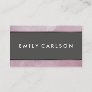 Modern Rosa Grunge med brun metallisk trim Visitkort