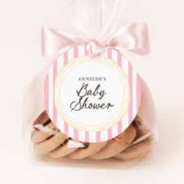 Modern Rosa & Gul Handritad Bebis Shower Gåvor Etiketter