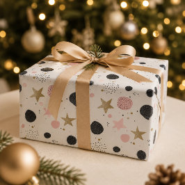 Modern Rosa Guld Abstrakt Julpresentpapper Presentpapper