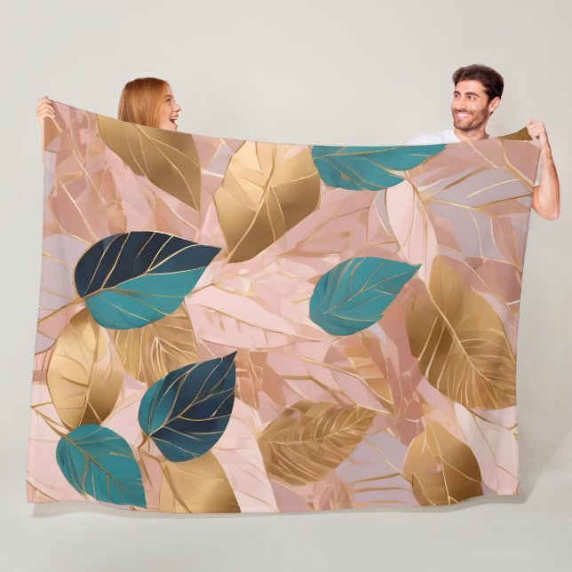 Modern  Rosa Guld Boho Löv Collection Fleecefilt (På plats)