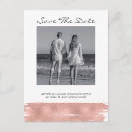 Modern Rosa Guld Borste Spara Datum Postkort Meddelande Vykort