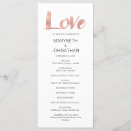 Modern Rosa Guld Bröllopsprogram Program