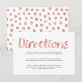 Modern Rosa Guld Bröllopsriktningskort Inbjudningar