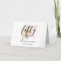 Modern Rosa Guld Glitter Girlly 50-årsdag