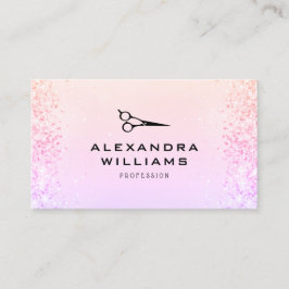 Modern rosa guld glitter QR-kod sax Visitkort
