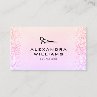 Modern rosa guld glitter QR-kod sax Visitkort