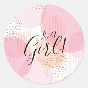 Modern Rosa Guld gör det till en GIRL-favoritfästa Runt Klistermärke