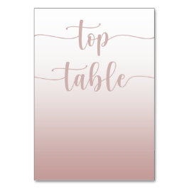 Modern Rosa Guld Gradient Bröllops Övre Bord Bordsnummer