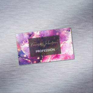 Modern Rosa Guld Liquid Art Abstrakt Magnetiska Visitkort