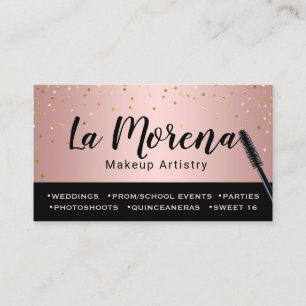Modern rosa guld- MakeupArtistry Visitkort