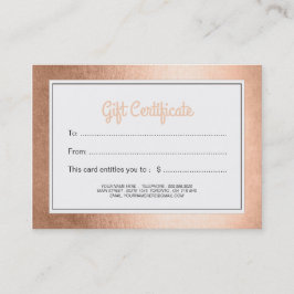Modern rosa guld- mångsidig presentkort rabattkort