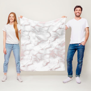 Modern Rosa Guld och Rosa Marmor Trendig Fleecefilt