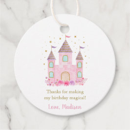 Modern Rosa Guld Princess Castle Birthday Gåvor Etiketter