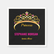 Modern Rosa Guld Princess Krona Födelsedagsfest