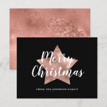 Modern Rosa Guld Stjärna God Jul