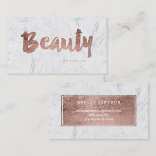 Modern rosa guld- typografimarmor för chic skönh visitkort