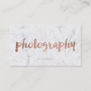 Modern rosa guld- typografimarmor för fotografi visitkort