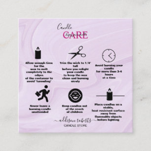 Modern Rosa Guld Watercolor Candle Care Square B Fyrkantigt Visitkort
