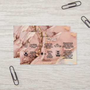 Modern Rosa Guld Watercolor Cupcoa Care Visitkort