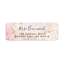 Modern Rosa Gult Watercolor Script-adressetikett