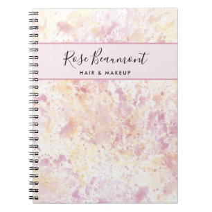 Modern Rosa Gult Watercolor Script Notebook Anteckningsbok