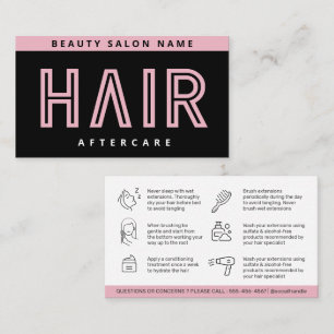 Modern Rosa Hair Extentions After Care Hair Care B Visitkort