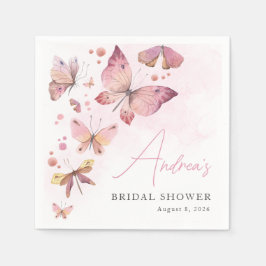Modern Rosa Han Ger mig Fjärilar Bröllopsfest Pappersservett