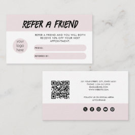 Modern  Rosa hänvisar till ett vänskapskort Visitkort