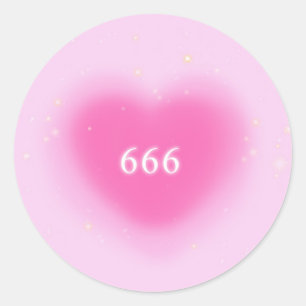 Modern Rosa Heart Aesthetic Angel Number Runt Klistermärke