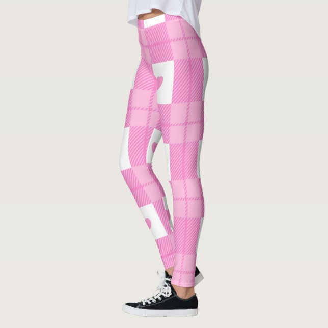 Modern Rosa Heart Collection i Kärlek Play Leggings (Vänster)