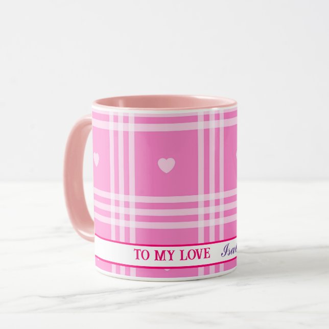Modern Rosa Heart Collection Mugg (Framsida vänster)