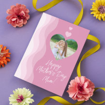 Modern Rosa Heart-foto i lycklig Mors dag