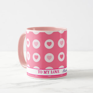 Modern Rosa Heart Kärlek Collection Mugg