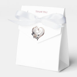 Modern Rosa Heart med blommor-Bröllop Tack Presentaskar