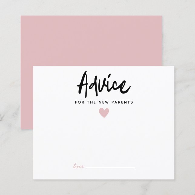 Modern Rosa Heart-rådgivning för de nya föräldrarn (Fram/baksida)