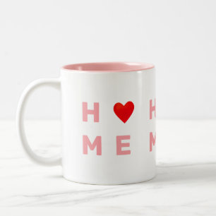 Modern Rosa Hem & Hjärta Två-Tonad Mugg