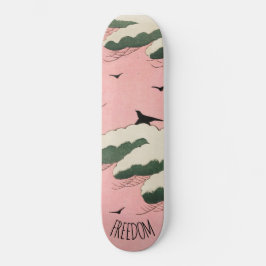 Modern Rosa Himlar japansk Art Skateboard