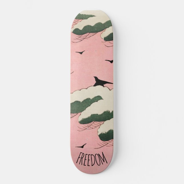 Modern Rosa Himlar japansk Art Skateboard (Framsida)