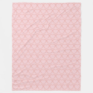 Modern Rosa Hjärtar på Rosa Fleece Blanket