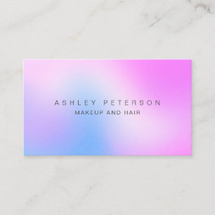 Modern rosa holographic regnbågsskimrande ombre visitkort